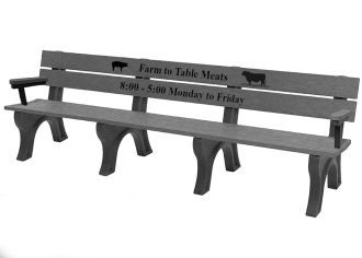 8 Foot EconoMizer Traditional Memorial Park Bench with Arm Rest