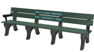 8 Foot EconoMizer Traditional Memorial Park Bench with Arm Rest