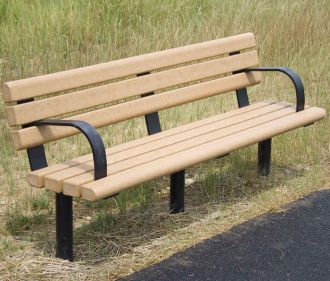 Greenwood Recycled Plastic 6-foot Park Bench With Arm Rest