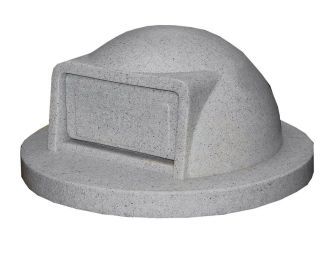 Dome trash receptacle top with door