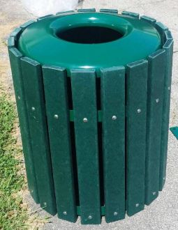 36-Gallon Trash Receptacle with Recessed Metal Top
