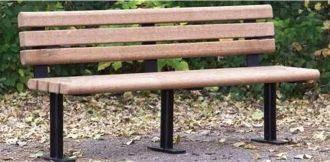 6- foot rcycled plastic slat bench with steel frame