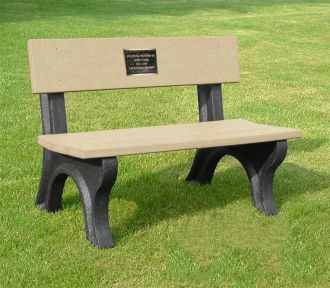 4-Foot Landmark Memorial Park Bench with Bronze Plaque