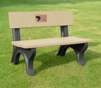 4-Foot Landmark Memorial Park Bench with Laminate Plaque