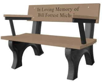 4-Foot Landmark Memorial Park Bench with Arm Rest