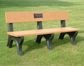 6-foot Landmark Memorial Park Bench with Plaque