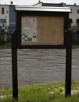 Message Center Large One Sided with Two 8 Foot Post