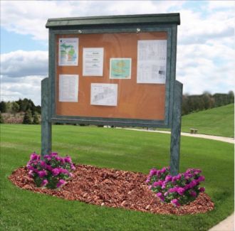 Message Center Large Two Sided with Two 6 Foot Post