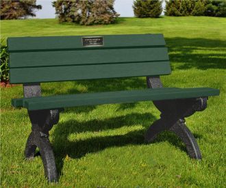 4 Foot Monarque Memorial Park Bench with Plaque
