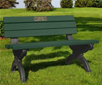 4 Foot Monarque Memorial Park Bench with Laminate Plaque