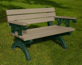 4 Foot Monarque Park Bench with Armrest