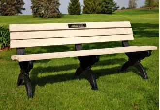 6 Foot Monarque Memorial Park Bench with Bronze Plaque