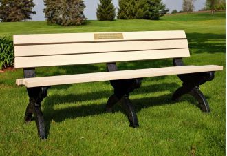 6 Foot Monarque Memorial Park Bench with Laminate Plaque