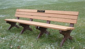 8 Foot Monarque Memorial Park Bench with Bronze Plaque