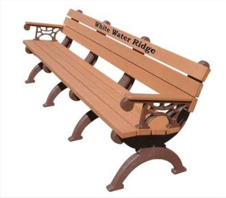 8 Foot Monarque Memorial Park Bench with Armrest