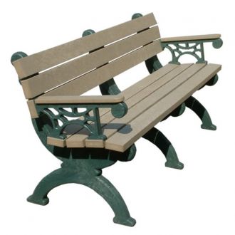 6 Foot Monarque Park Bench with Arm Rest