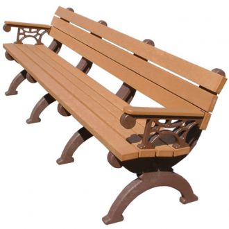 8 Foot Monarque Park Bench with Arm Rest