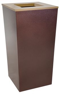 34-Gallon Tapered Trash Receptacle Hammered Copper