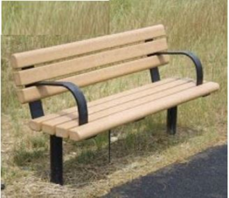 Greenwood 4-Foot Park Bench With Armrest