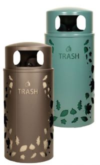 Nature Series 32 Gallon Receptacles Leaf Design - Trash