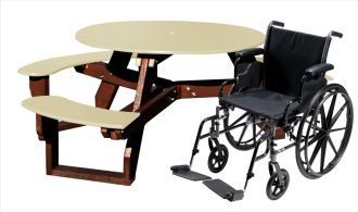 Round Wheelchair Access Plastic Picnic Table