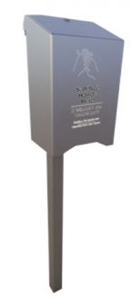 Surface Mount Large Sanitizer with Trash Receptacle