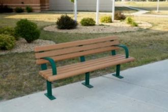 Greenwood Recycled Plastic 5-foot Park Bench With Arm Rest
