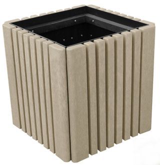 22" Square Planter with Recycled Plastic slats