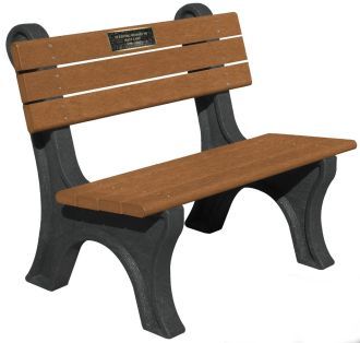 4 Foot Park Classic Memorial Bench with Plaque