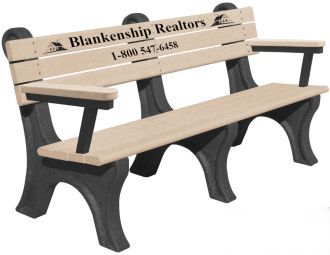 6 Foot Park Classic Memorial Bench with Armrest