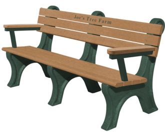 6 Foot Classic Park Memorial Bench with Arm Rest