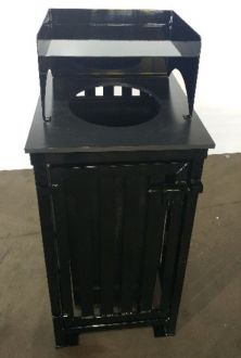 36 gallon side access trash receptacle with tray top