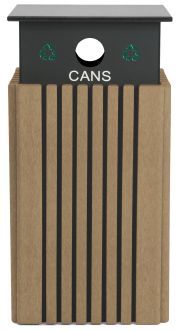 Tall 40 Gallon Recycle Receptacle-Cans with Rain Guard