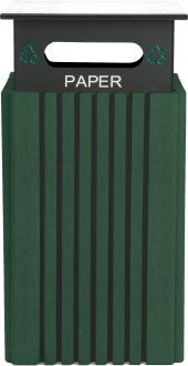 Tall 40 Gallon Recycle Receptacle-Paper with Rain Guard
