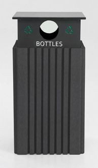 Tall 40 Gallon Recycle Receptacle-Bottles with Rain Guard
