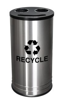 14-Gallon Stainless Steel Recycle Bin with 3 Openings