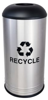 Café Style 18-Gallon Stainless Steel Recycling Bin and Trash Can