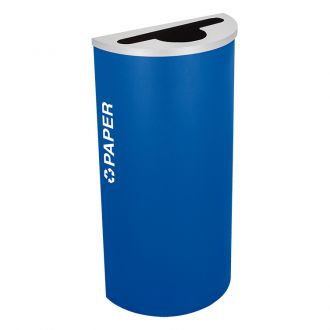 8-Gallon Modular Half Round Recycle Bin, Paper