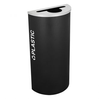 8-Gallon Modular Half Round Recycle Bin, Plastic