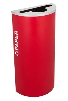 8-Gallon Modular Half Round Recycle Bin, Paper