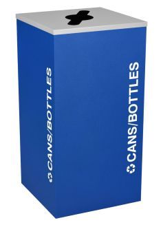 24-Gallon Modular Square Recycle Bin, Cans and Bottles