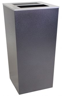 34-Gallon Hammered Charcoal Tapered Trash Receptacle with Ash Cap