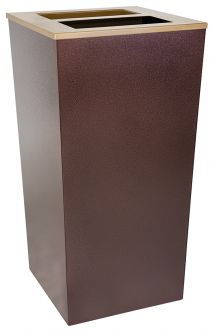 34-Gallon Hammered Copper Tapered Trash Receptacle with Ash Cup
