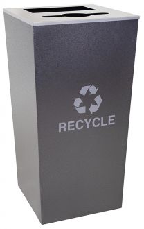 34-Gallon Tapered Combo Recycle Receptacle Hammered Charcoal