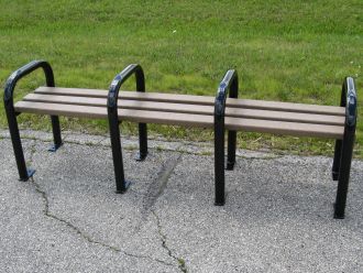 6 foot long backless recycled plastic and steel bench