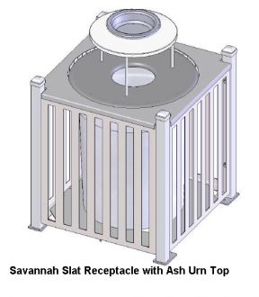 Savannah 32 Gallon Ash Urn Top Trash Receptacle