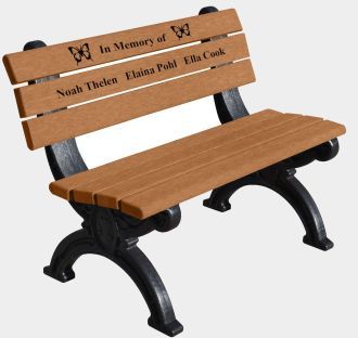 4-Foot Silhouette Memorial Park Bench