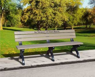 6 Foot Silhouette Memorial Park Bench