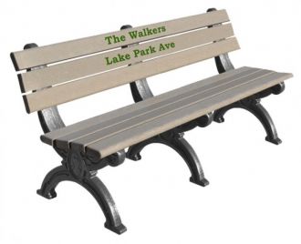6 Foot Silhouette Memorial Park Bench Without Arm Rest