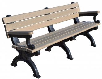 6 Foot Silhouette Park Bench with Arm Rest